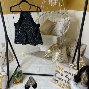 Cute little black lace tank from H&M Coachella